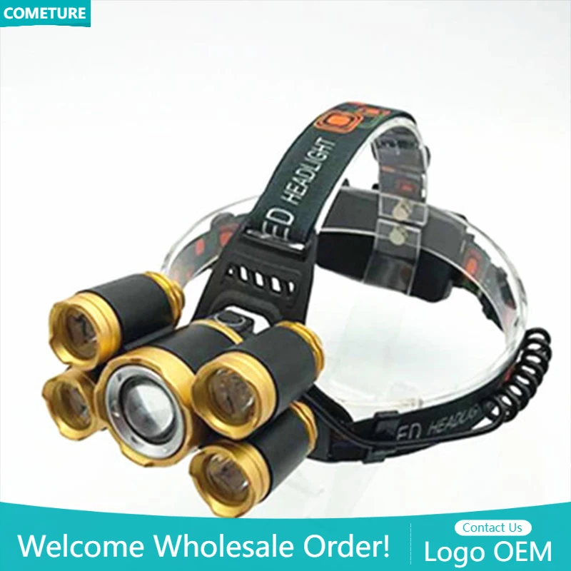 Power Tools Zoom - 5LED T6 налобный фонарь с зумом,